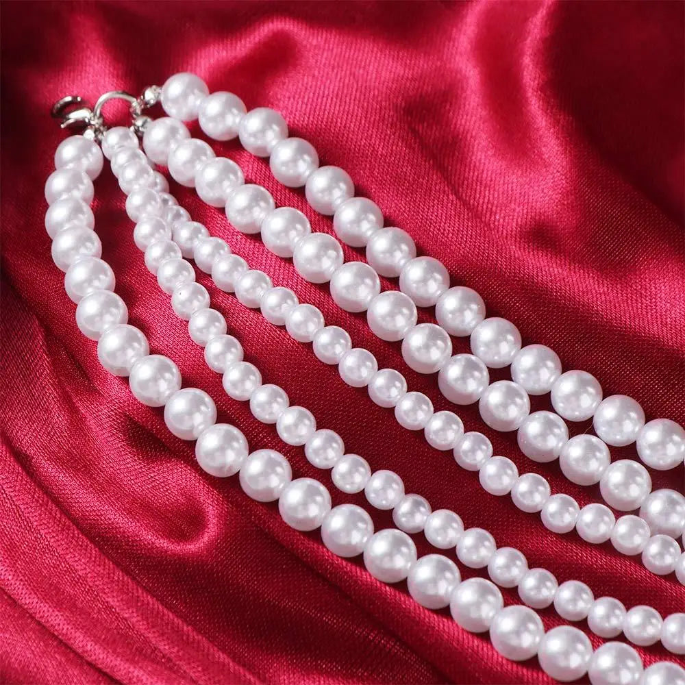 Trendy Charms Pearl Beaded Necklaces Luxury Sweet Multi Layer Necklaces Neck Jewelry Body Chain Exaggerated Necklaces Gifts