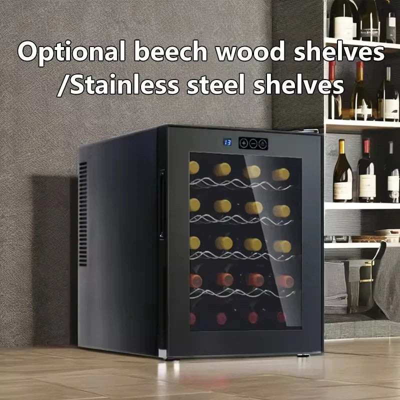 Mini Wine Cooler Fridge - Small Compressor Wine Cellar for Home, Hotel & Bar, UV Protection, Temp Control, Stainless Steel