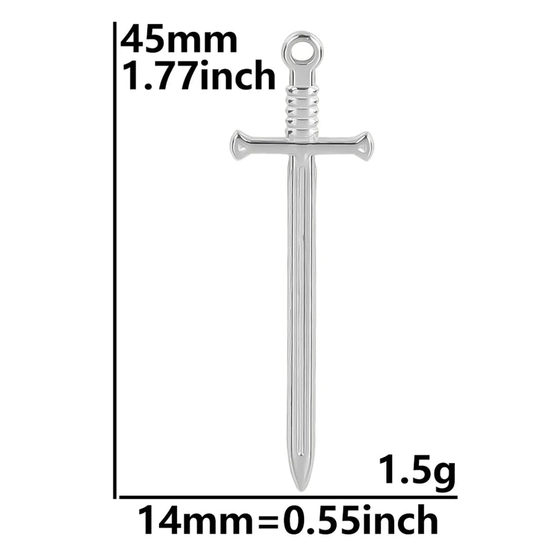 Punk Hip Hop Jewelry On The Neck Necklace Sword Pendant 100% Stainless Steel Necklaces For Women Men Accessories Choker Collar