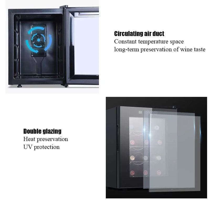 Wine Cooler 32L 12 Bottles Wine Refrigerator Cabinet Fridge Freestanding