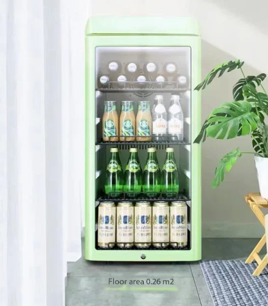 New Cabinet Refrigerator Small Wine Cabinet Bar Display Home Crisper Glass Door Tea Wine Beverage Refrigerator Wireless Charging