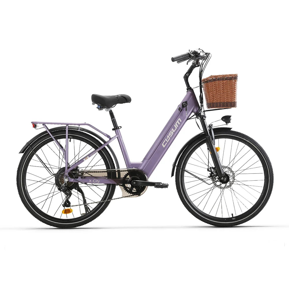 Electric Bicycle 26Inch Women's City Bike 48V 10.4Ah Removable Battery Range 25km/h and 80km Adults Urban Commuter E-Bike