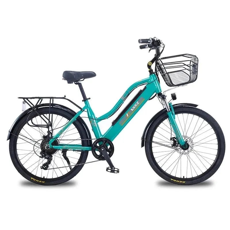 Adult Electric Bicycle 2 Seats 26 Inch 350W 36V 2 Wheel Electric City Bike With Basket /Shock Absorber 35km/h Removable Battery
