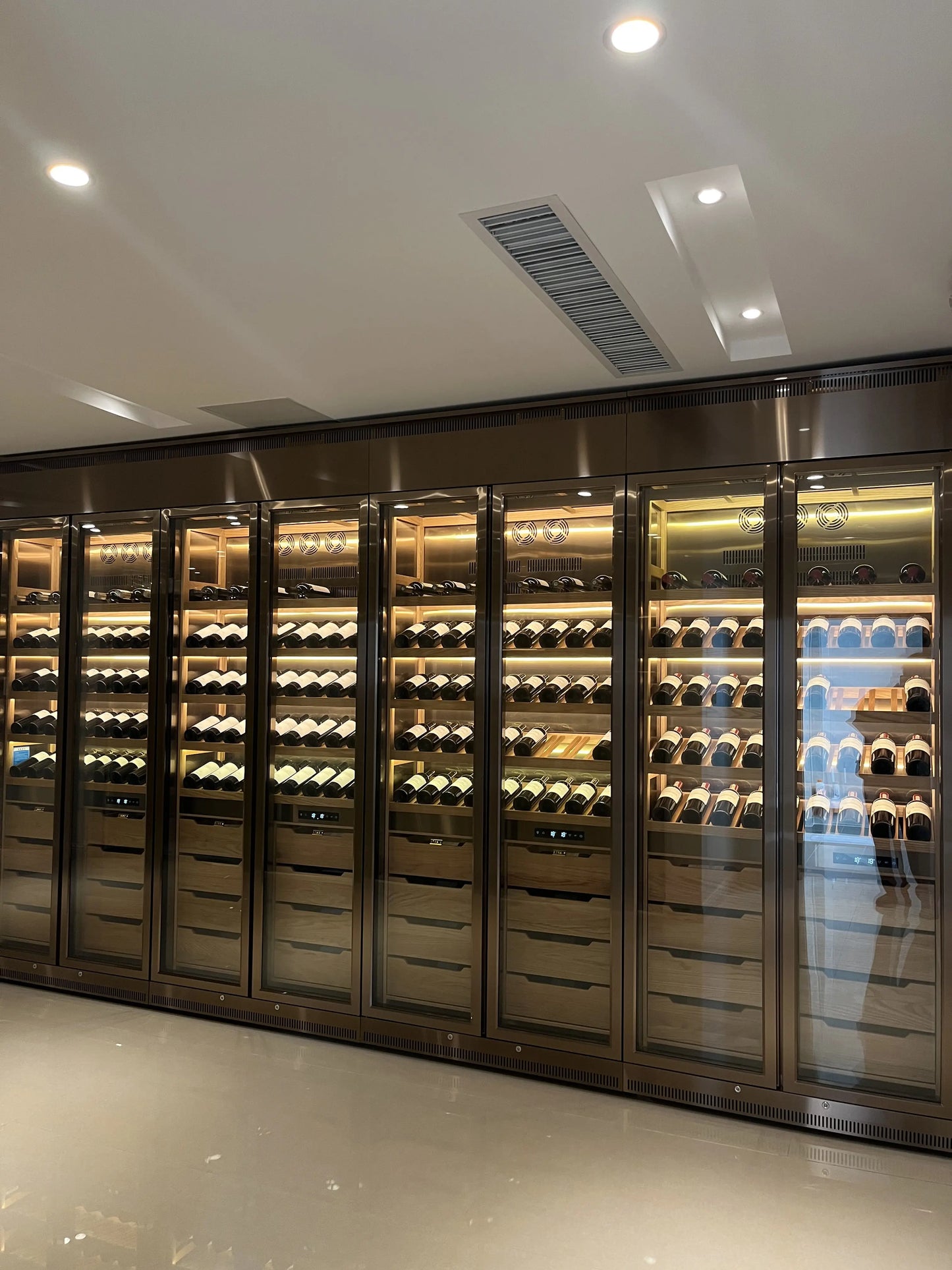 Elegant Constant Temperature Wine Cabinet Cooler Fine Wine Storage Preservation with Water Bubble Feature Wine Beverage Storage