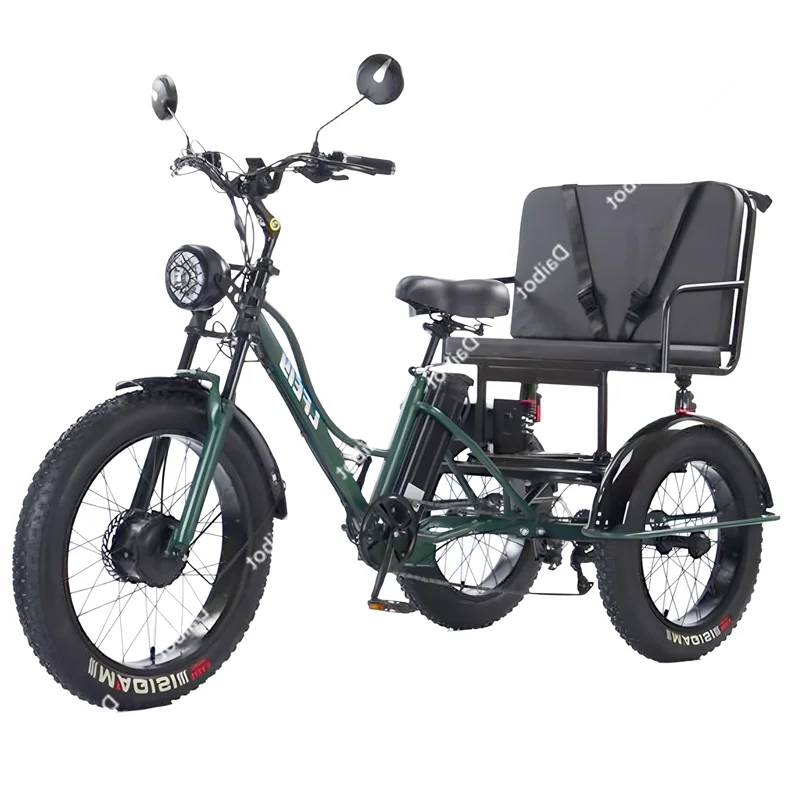 Electric Tricycle For Adults Battery Removable Range of 65km 750w 48W 7-Speed Transmission 24 Inch Snow Fat Bike Electic Bicycle