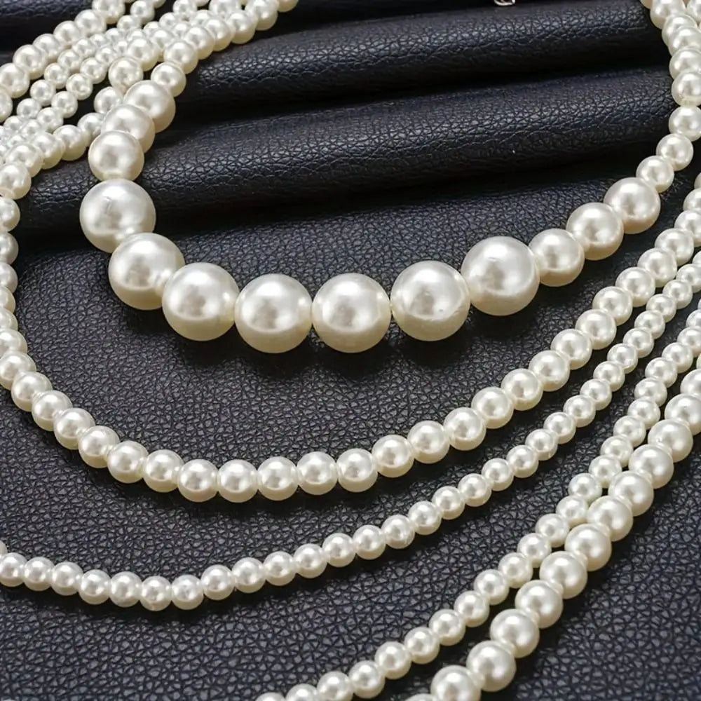 Trendy Charms Pearl Beaded Necklaces Luxury Sweet Multi Layer Necklaces Neck Jewelry Body Chain Exaggerated Necklaces Gifts