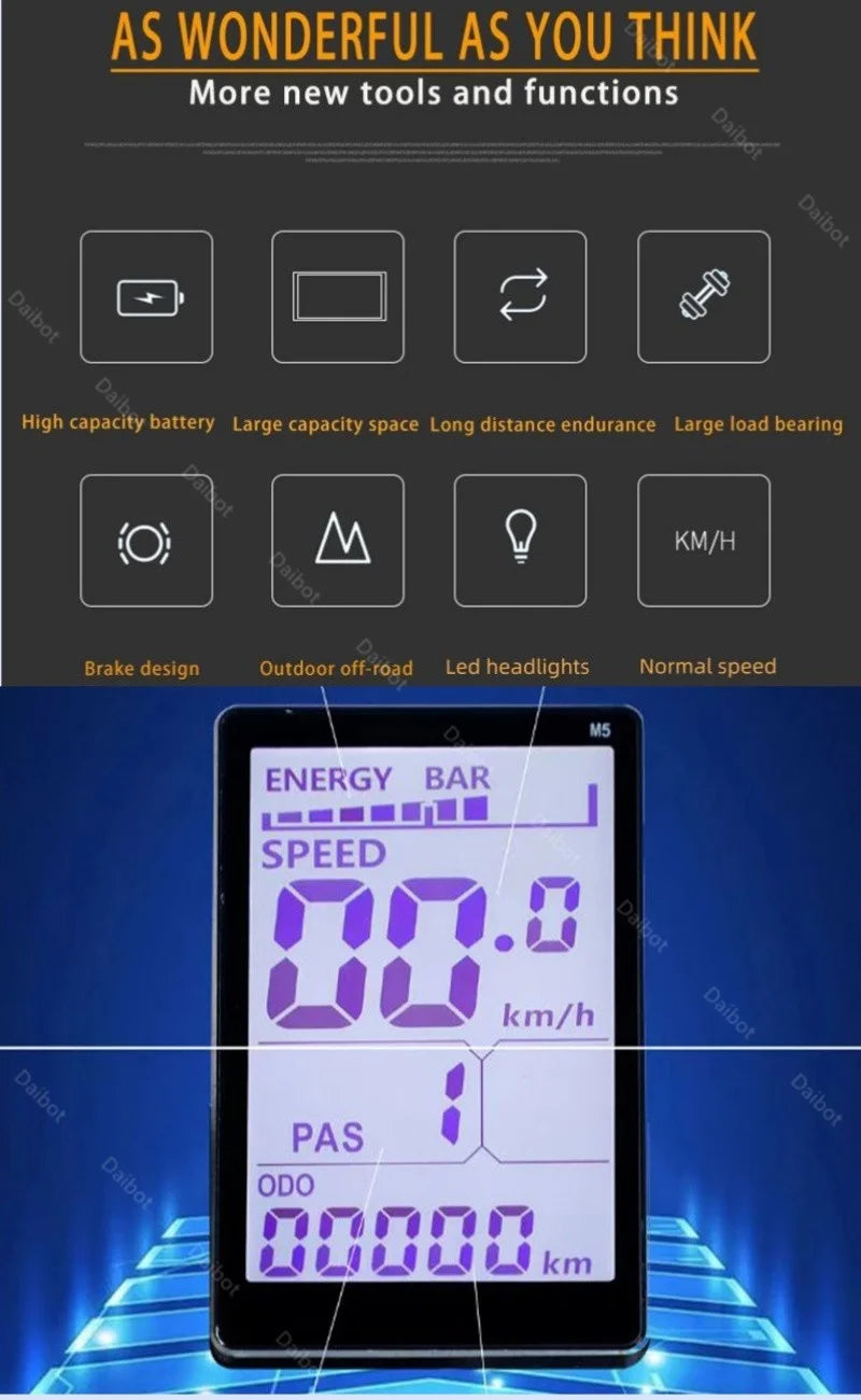 Electric Tricycle For Adults Battery Removable Range of 65km 750w 48W 7-Speed Transmission 24 Inch Snow Fat Bike Electic Bicycle