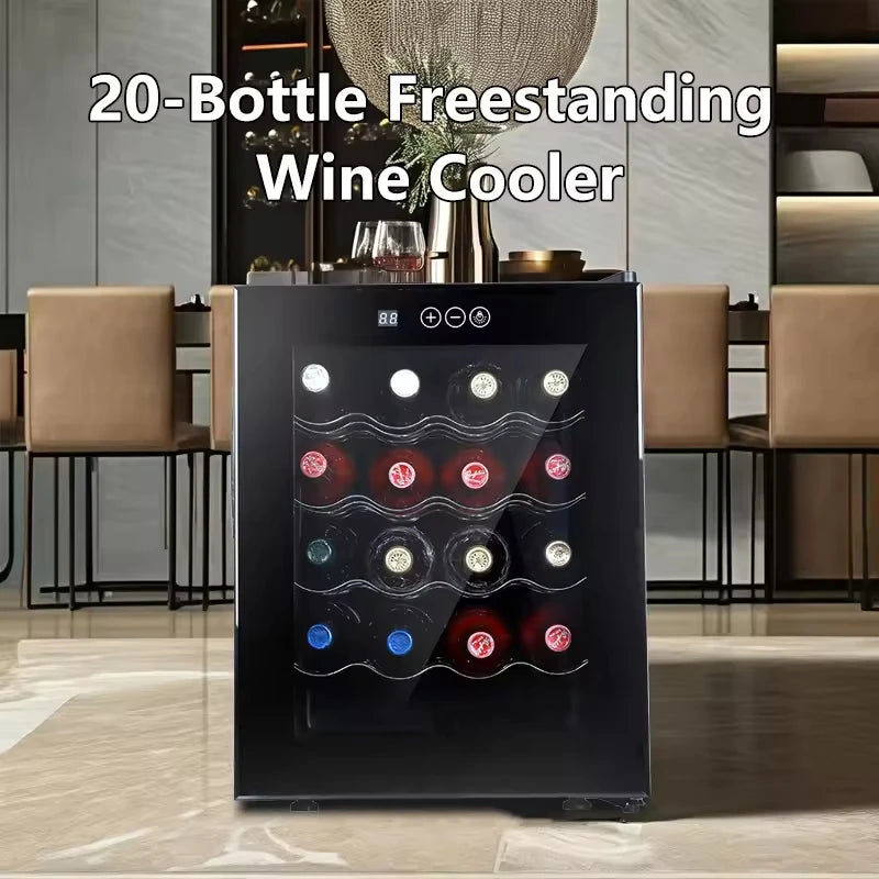 Mini Wine Cooler Fridge - Small Compressor Wine Cellar for Home, Hotel & Bar, UV Protection, Temp Control, Stainless Steel
