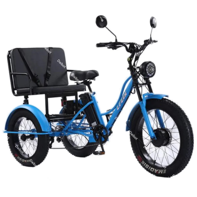 Electric Tricycle For Adults Battery Removable Range of 65km 750w 48W 7-Speed Transmission 24 Inch Snow Fat Bike Electic Bicycle