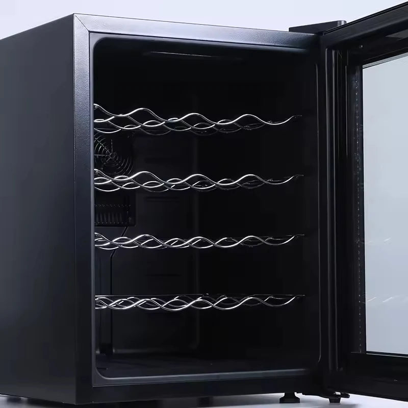Mini Wine Cooler Fridge - Small Compressor Wine Cellar for Home, Hotel & Bar, UV Protection, Temp Control, Stainless Steel