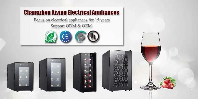 Wine Cooler 32L 12 Bottles Wine Refrigerator Cabinet Fridge Freestanding