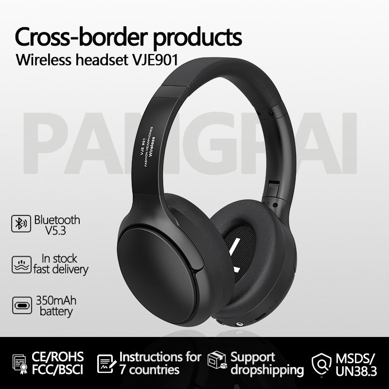 NNEDSZ Sliver VJE901 Wireless Bluetooth Over-Ear Headphones with Active Noise Cancelling