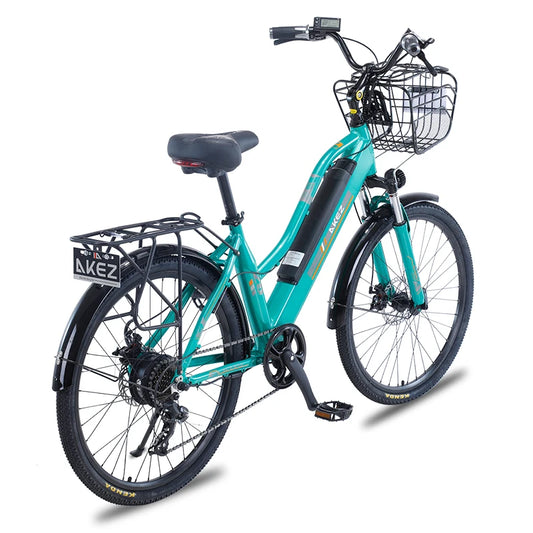 Adult Electric Bicycle 2 Seats 26 Inch 350W 36V 2 Wheel Electric City Bike With Basket /Shock Absorber 35km/h Removable Battery
