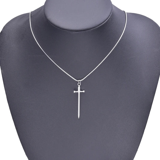 Punk Hip Hop Jewelry On The Neck Necklace Sword Pendant 100% Stainless Steel Necklaces For Women Men Accessories Choker Collar