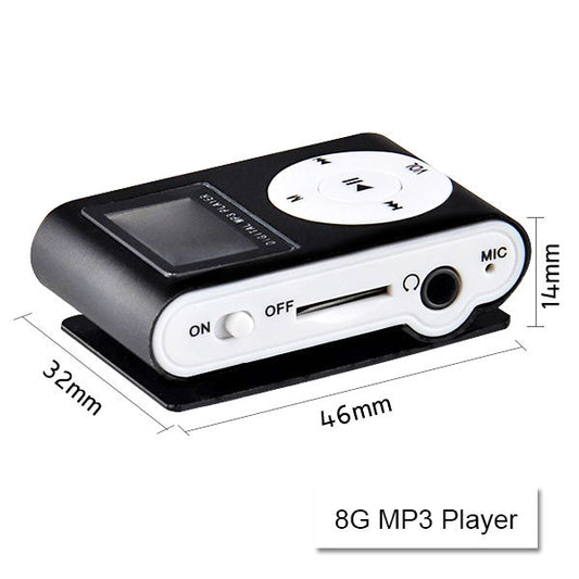 NNEDSZ Mini Clip 16G MP3 Music Player With USB Cable & Earphone Black