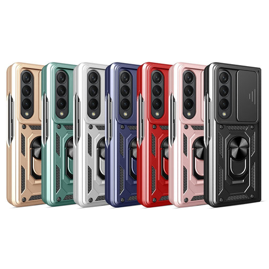 NNEDSZ Samsung Galaxy Z Fold 4 Tpu Pc Case With Sliding Camera Cover - Green
